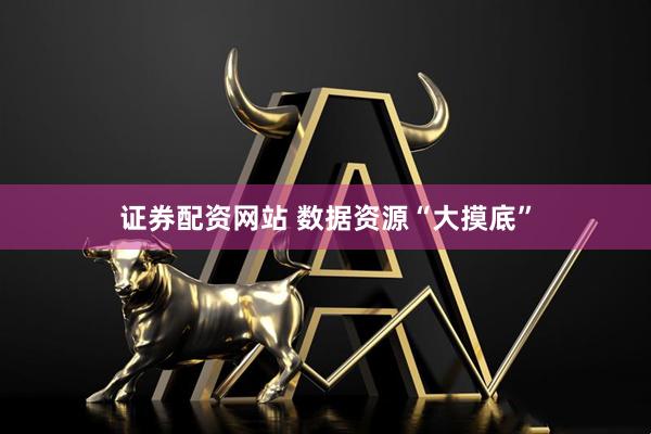 证券配资网站 数据资源“大摸底”